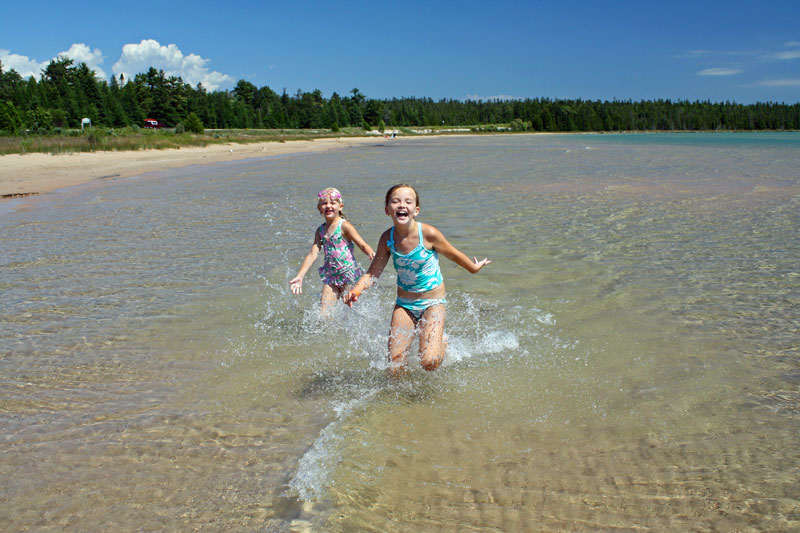 slashing in the shallow water in albany bay